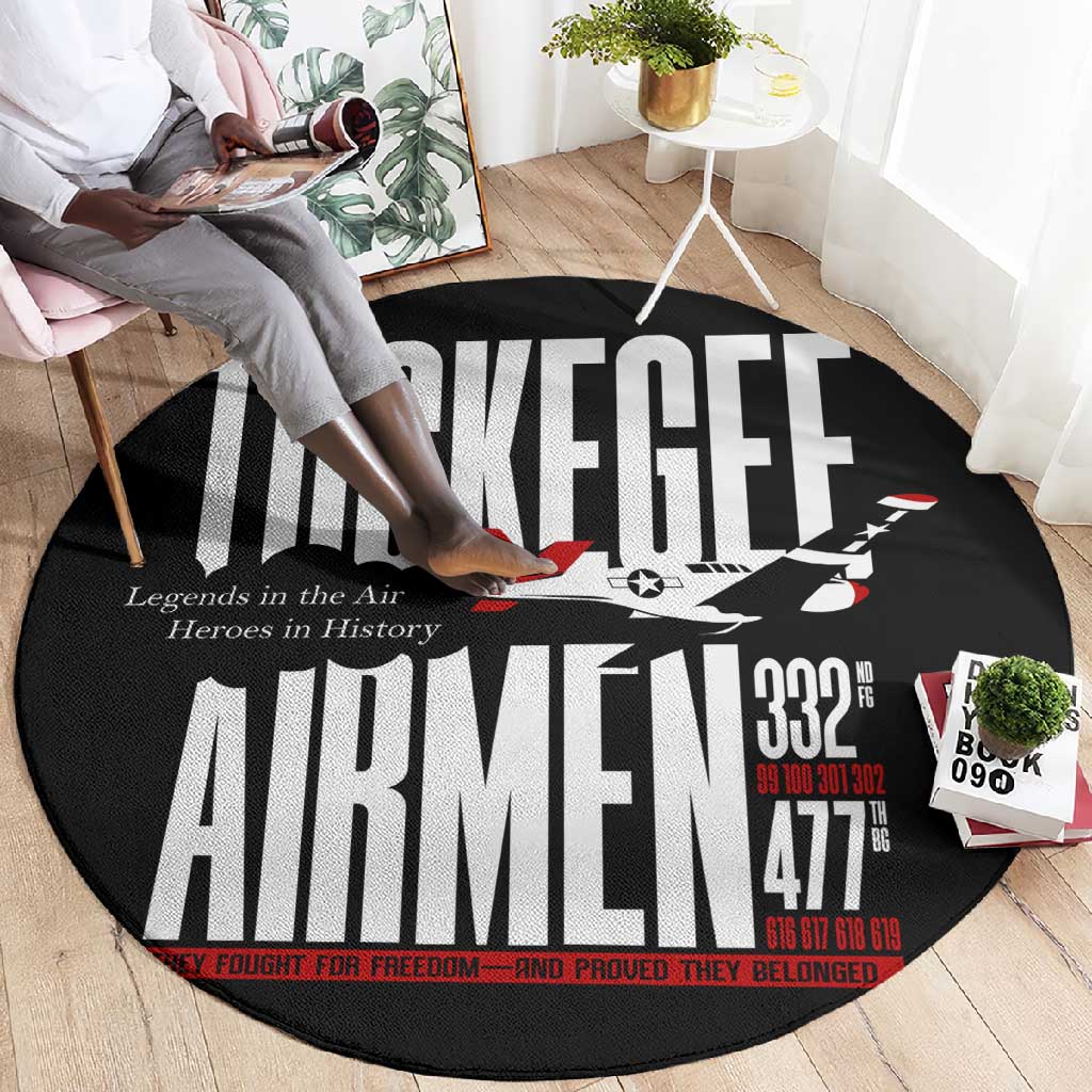 Wings of Honor Tuskegee Airmen Round Carpet 332nd 477th Fighter Group Tribute - African Pride