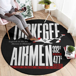 Wings of Honor Tuskegee Airmen Round Carpet 332nd 477th Fighter Group Tribute - African Pride
