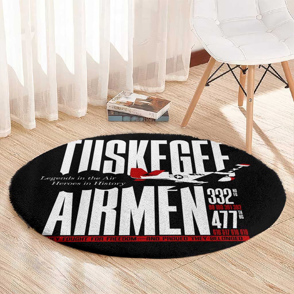 Wings of Honor Tuskegee Airmen Round Carpet 332nd 477th Fighter Group Tribute - African Pride