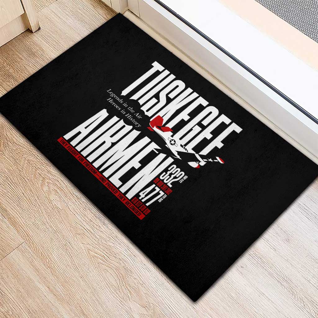 Wings of Honor Tuskegee Airmen Rubber Doormat 332nd 477th Fighter Group Tribute - African Pride