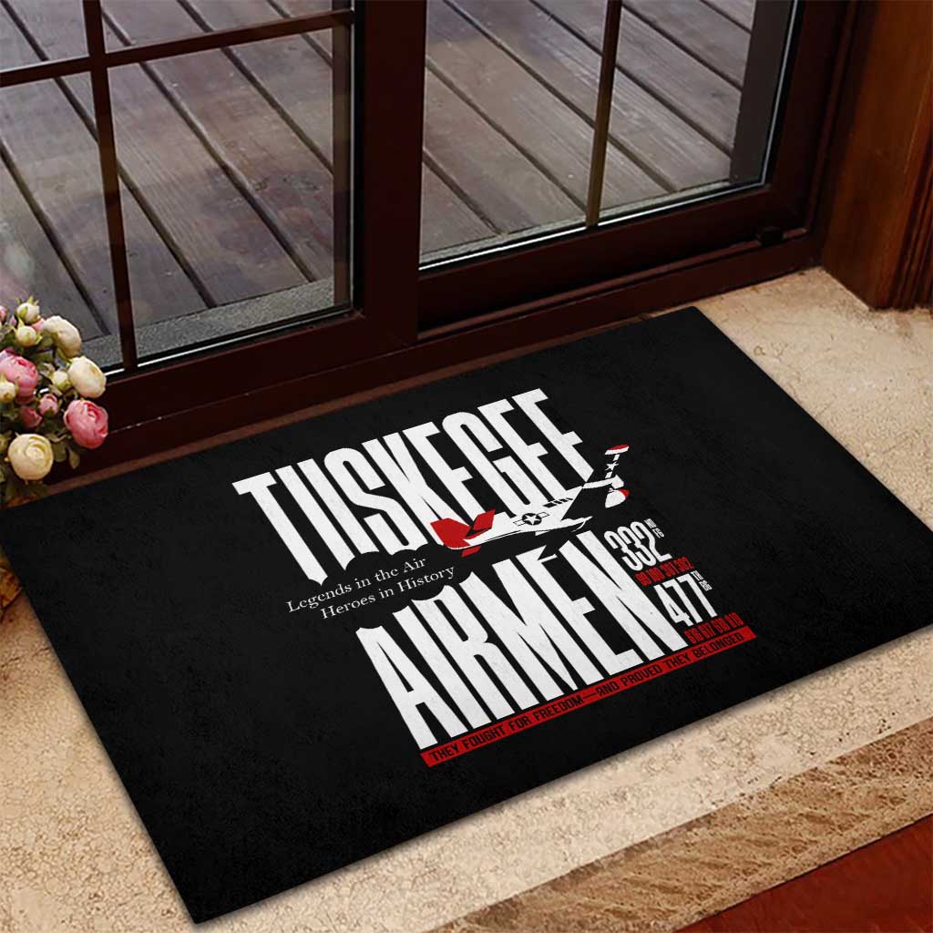 Wings of Honor Tuskegee Airmen Rubber Doormat 332nd 477th Fighter Group Tribute - African Pride