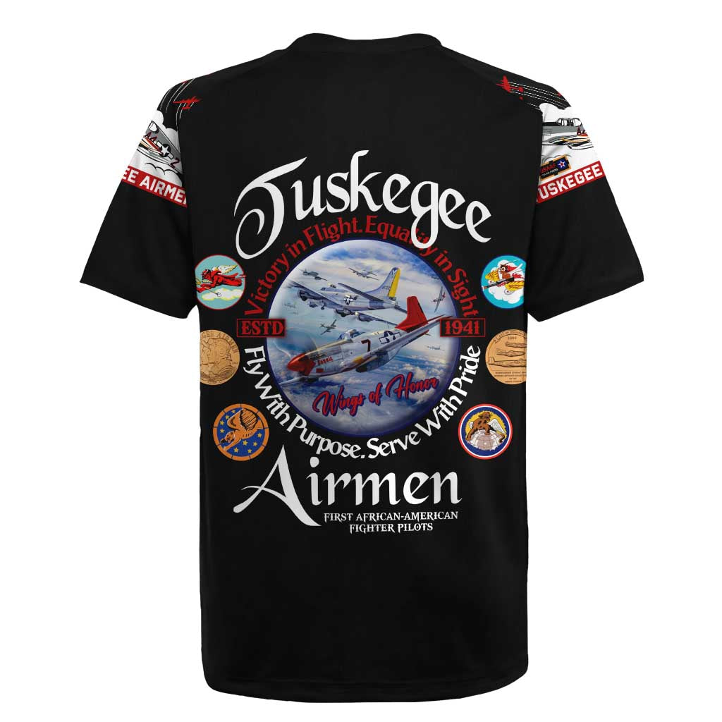 Wings of Honor Tuskegee Airmen Rugby Jersey 332nd 477th Fighter Group Tribute - African Pride
