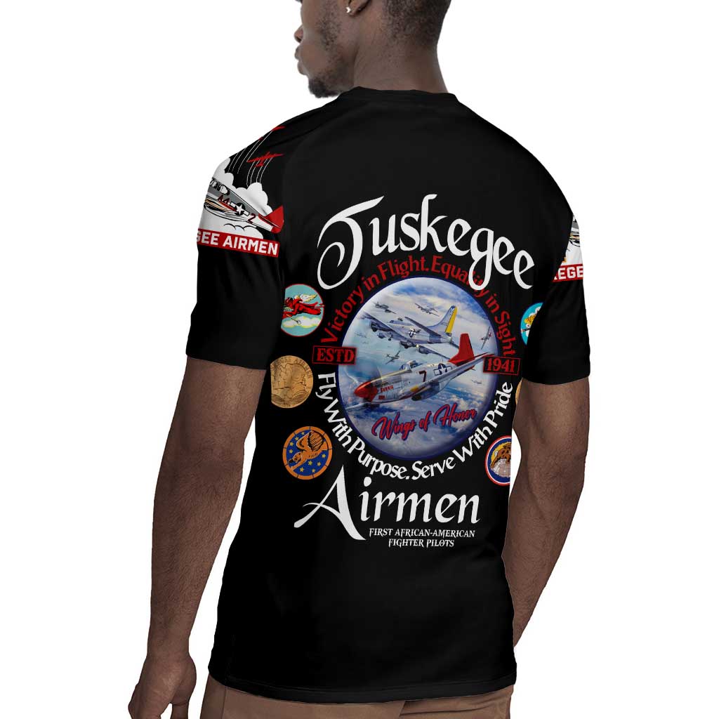 Wings of Honor Tuskegee Airmen Rugby Jersey 332nd 477th Fighter Group Tribute - African Pride