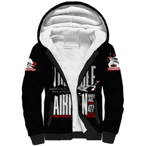 Wings of Honor Tuskegee Airmen Sherpa Hoodie 332nd 477th Fighter Group Tribute - African Pride