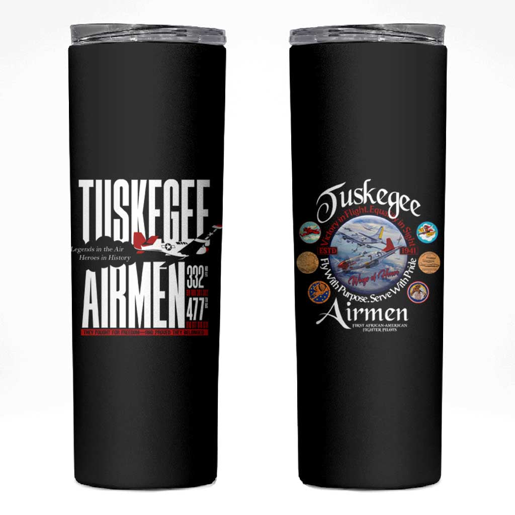 Wings of Honor Tuskegee Airmen Skinny Tumbler 332nd 477th Fighter Group Tribute - African Pride