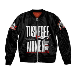 Wings of Honor Tuskegee Airmen Sleeve Zip Bomber Jacket 332nd 477th Fighter Group Tribute - African Pride