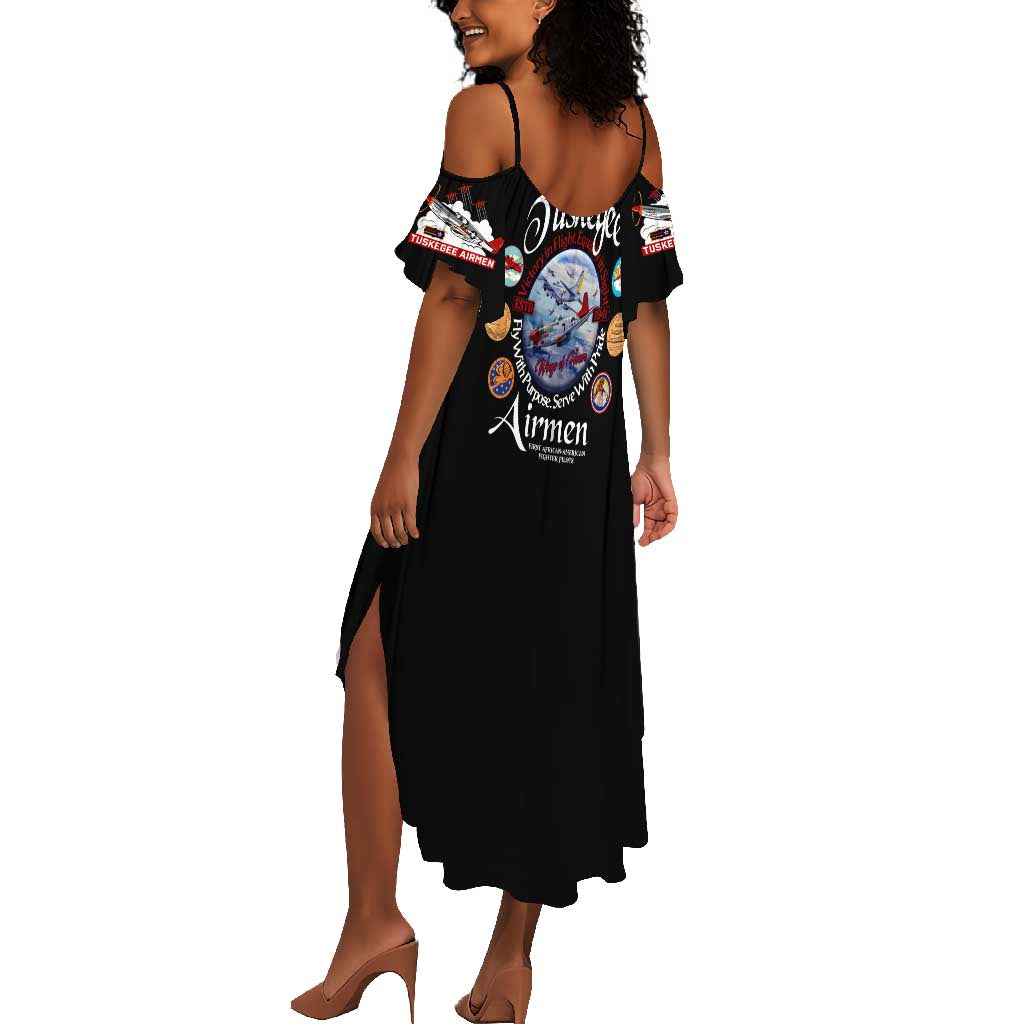 Wings of Honor Tuskegee Airmen Summer Maxi Dress 332nd 477th Fighter Group Tribute - African Pride