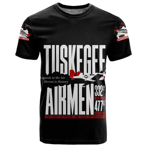 Wings of Honor Tuskegee Airmen T shirt 332nd 477th Fighter Group Tribute - African Pride