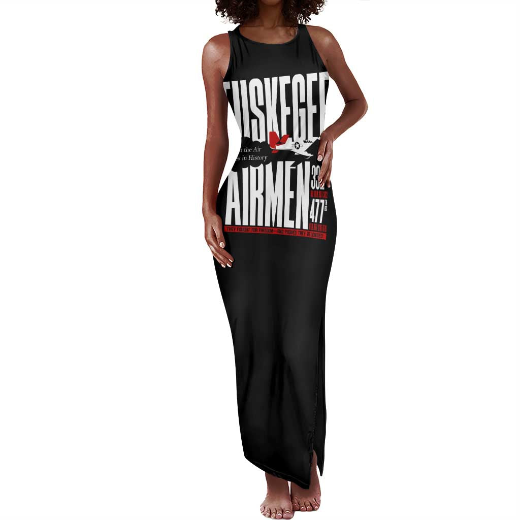 Wings of Honor Tuskegee Airmen Tank Maxi Dress 332nd 477th Fighter Group Tribute - African Pride
