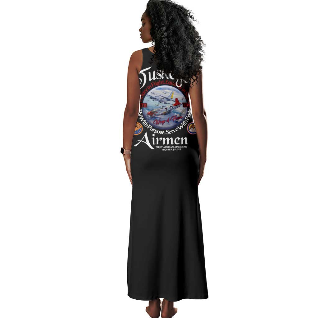 Wings of Honor Tuskegee Airmen Tank Maxi Dress 332nd 477th Fighter Group Tribute - African Pride