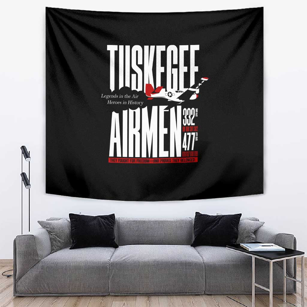 Wings of Honor Tuskegee Airmen Tapestry 332nd 477th Fighter Group Tribute - African Pride