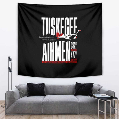 Wings of Honor Tuskegee Airmen Tapestry 332nd 477th Fighter Group Tribute - African Pride