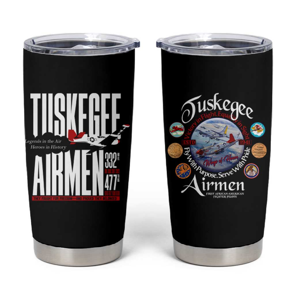 Wings of Honor Tuskegee Airmen Tumbler Cup 332nd 477th Fighter Group Tribute - African Pride