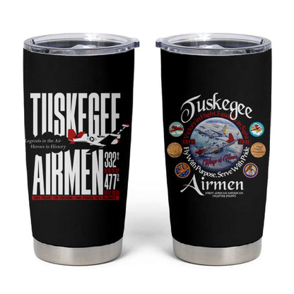 Wings of Honor Tuskegee Airmen Tumbler Cup 332nd 477th Fighter Group Tribute - African Pride