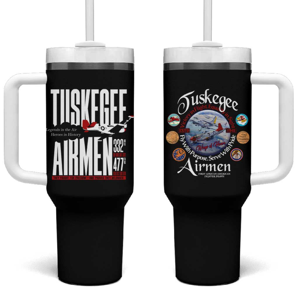 Wings of Honor Tuskegee Airmen Tumbler With Handle 332nd 477th Fighter Group Tribute - African Pride