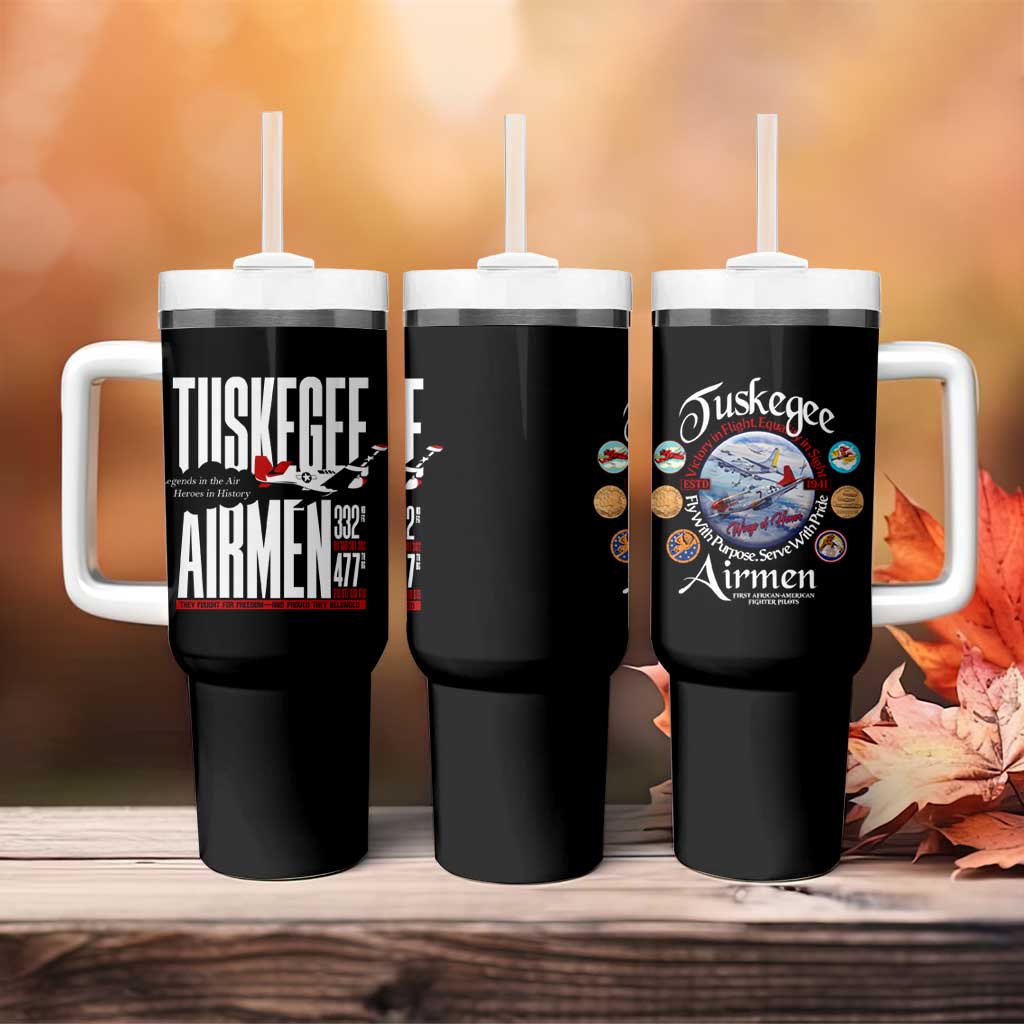 Wings of Honor Tuskegee Airmen Tumbler With Handle 332nd 477th Fighter Group Tribute - African Pride