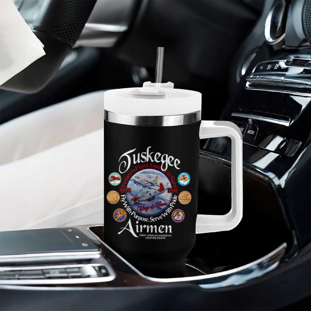 Wings of Honor Tuskegee Airmen Tumbler With Handle 332nd 477th Fighter Group Tribute - African Pride
