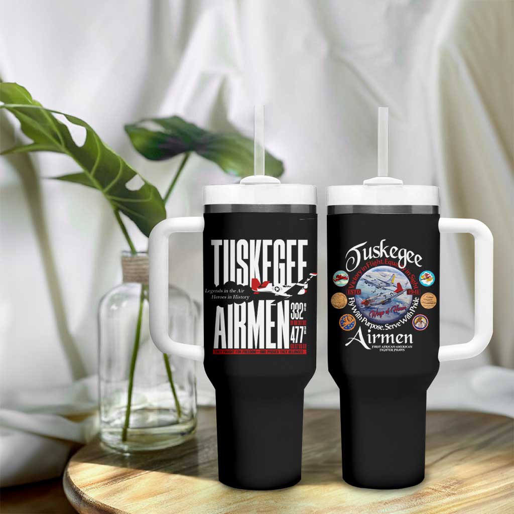 Wings of Honor Tuskegee Airmen Tumbler With Handle 332nd 477th Fighter Group Tribute - African Pride