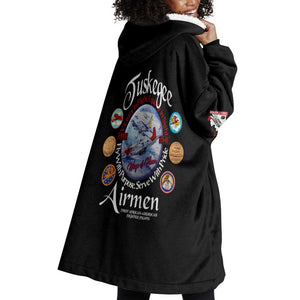 Wings of Honor Tuskegee Airmen Wearable Blanket Hoodie 332nd 477th Fighter Group Tribute - African Pride