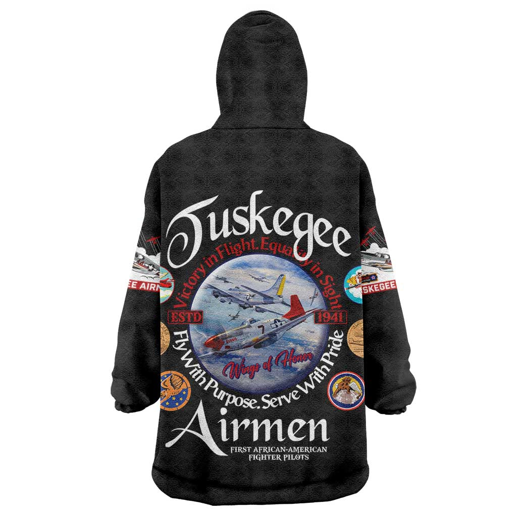 Wings of Honor Tuskegee Airmen Wearable Blanket Hoodie 332nd 477th Fighter Group Tribute - African Pride