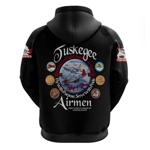 Wings of Honor Tuskegee Airmen Zip Hoodie 332nd 477th Fighter Group Tribute - African Pride