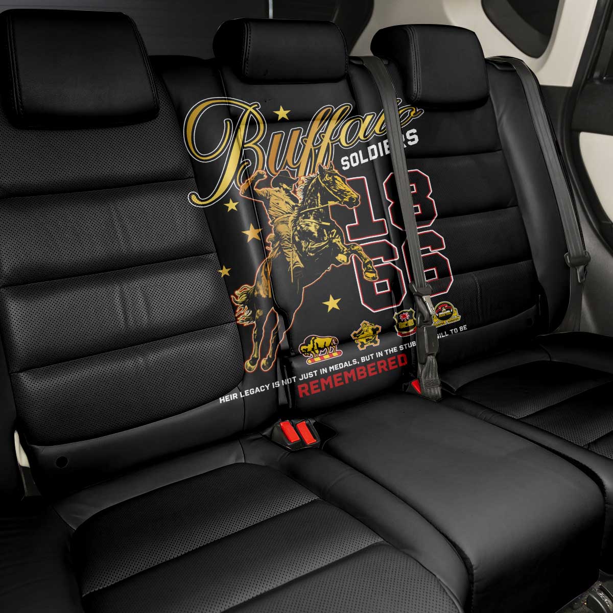 Buffalo Soldiers Back Car Seat Cover 1866-1944 African American Black Heros Legacy - African Pride