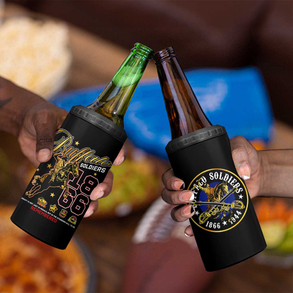 Buffalo Soldiers 4 in 1 Can Cooler Tumbler 1866-1944 African American Black Heros Legacy - African Pride