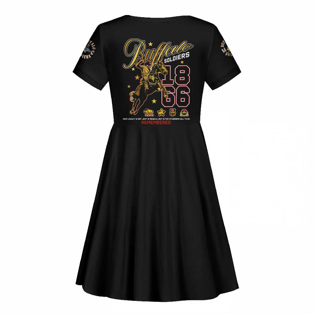 Buffalo Soldiers Kid Short Sleeve Dress 1866-1944 African American Black Heros Legacy - African Pride