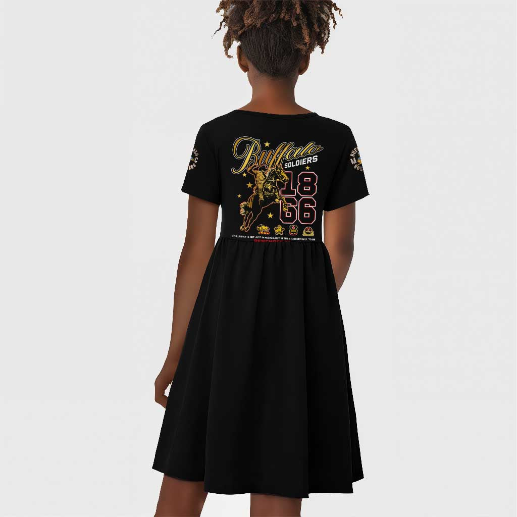 Buffalo Soldiers Kid Short Sleeve Dress 1866-1944 African American Black Heros Legacy - African Pride