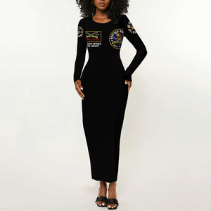 Buffalo Soldiers Long Sleeve Bodycon Dress 1866-1944 African American Black Heros Legacy - African Pride