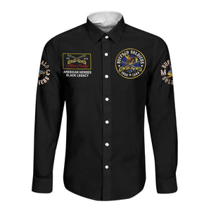 Buffalo Soldiers Long Sleeve Button Shirt 1866-1944 African American Black Heros Legacy - African Pride