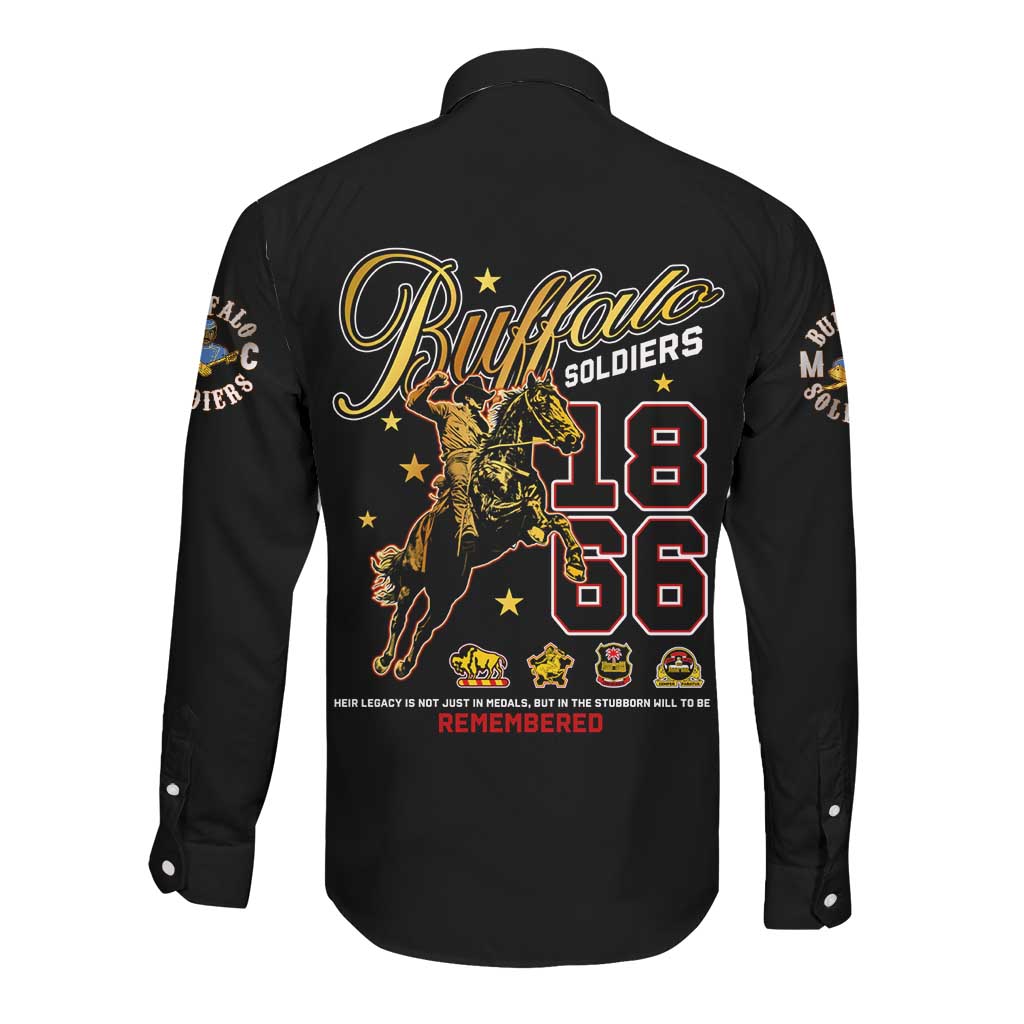 Buffalo Soldiers Long Sleeve Button Shirt 1866-1944 African American Black Heros Legacy - African Pride