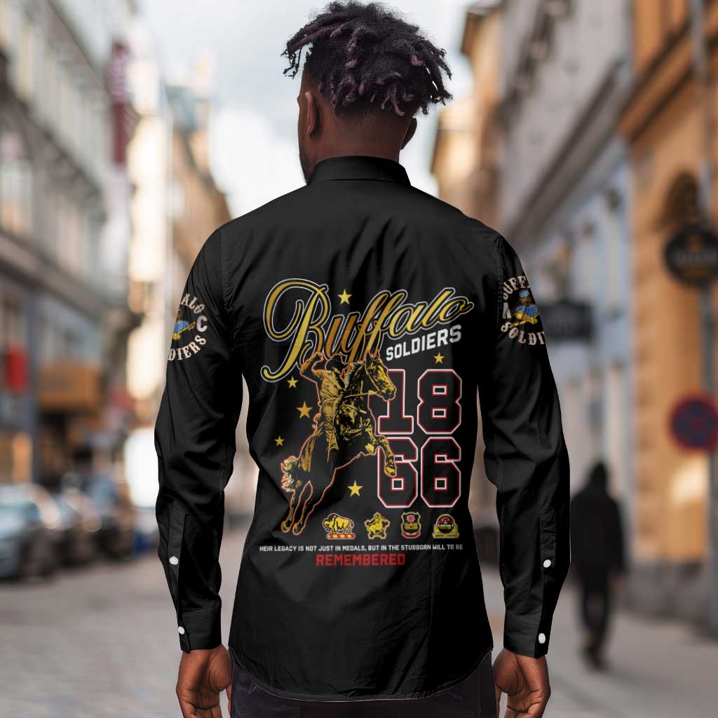 Buffalo Soldiers Long Sleeve Button Shirt 1866-1944 African American Black Heros Legacy - African Pride