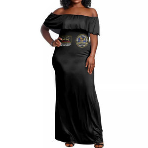 Buffalo Soldiers Off Shoulder Maxi Dress 1866-1944 African American Black Heros Legacy - African Pride