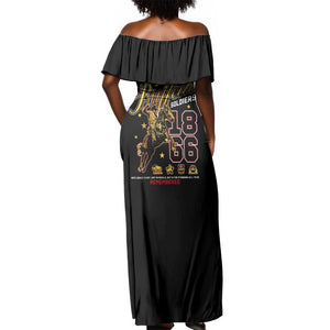 Buffalo Soldiers Off Shoulder Maxi Dress 1866-1944 African American Black Heros Legacy - African Pride