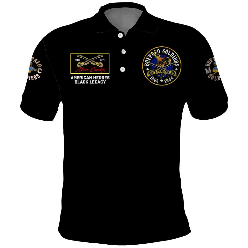 Buffalo Soldiers Polo Shirt 1866-1944 African American Black Heros Legacy - African Pride