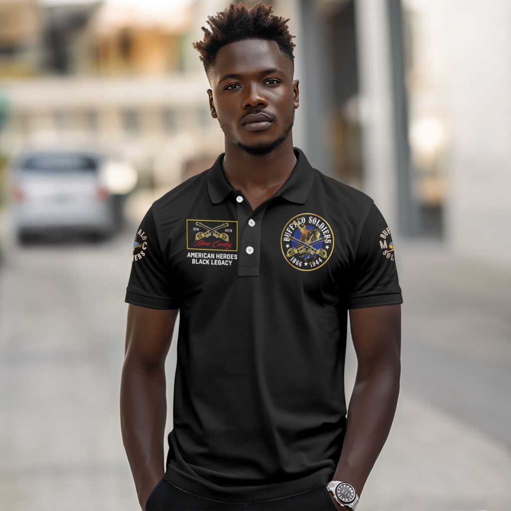 Buffalo Soldiers Polo Shirt 1866-1944 African American Black Heros Legacy - African Pride