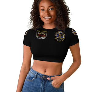 Buffalo Soldiers Raglan Cropped T shirt 1866-1944 African American Black Heros Legacy - African Pride