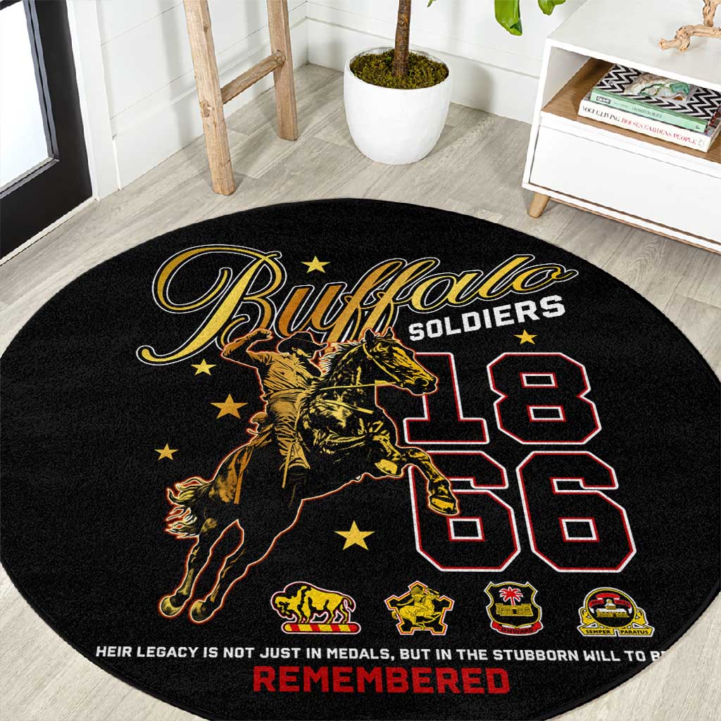 Buffalo Soldiers Round Carpet 1866-1944 African American Black Heros Legacy - African Pride