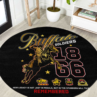 Buffalo Soldiers Round Carpet 1866-1944 African American Black Heros Legacy - African Pride