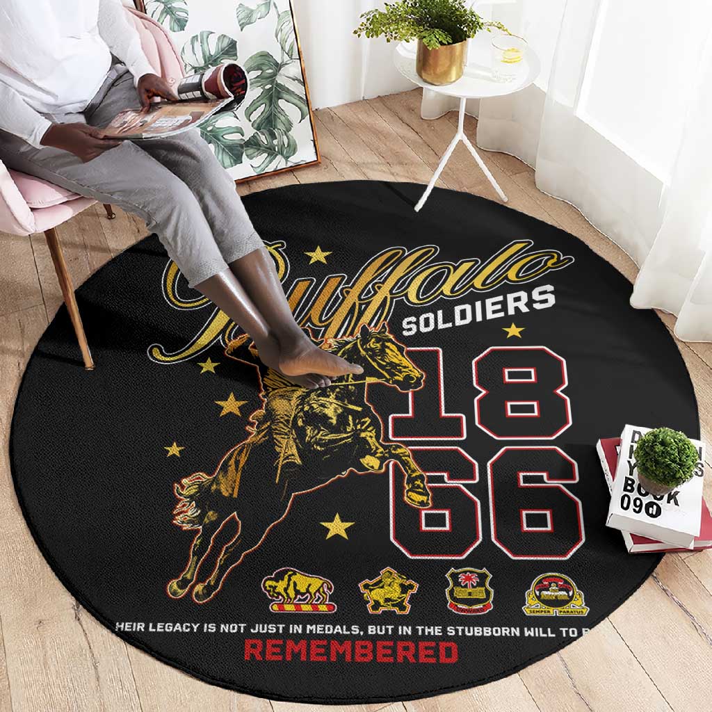 Buffalo Soldiers Round Carpet 1866-1944 African American Black Heros Legacy - African Pride
