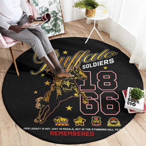 Buffalo Soldiers Round Carpet 1866-1944 African American Black Heros Legacy - African Pride