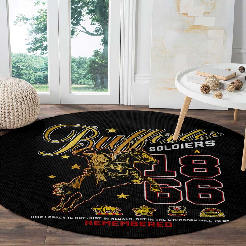 Buffalo Soldiers Round Carpet 1866-1944 African American Black Heros Legacy - African Pride