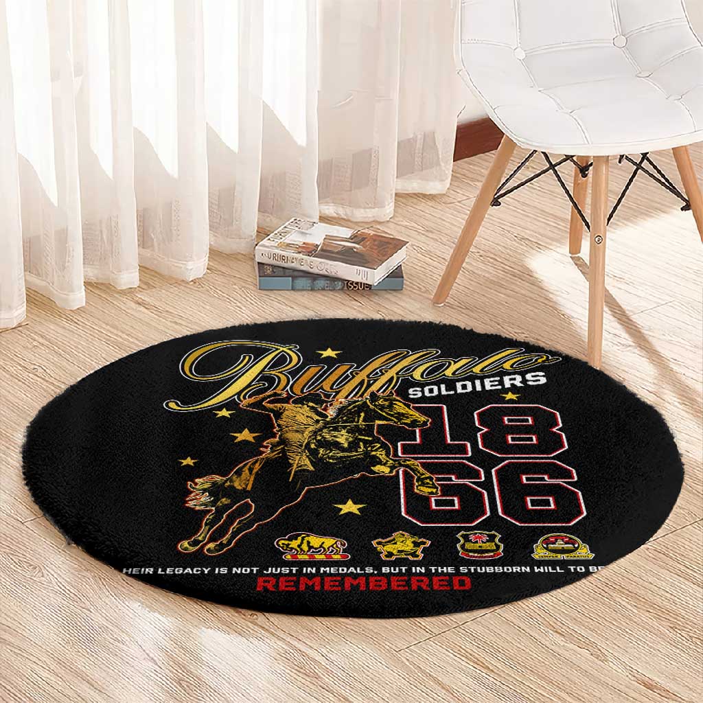 Buffalo Soldiers Round Carpet 1866-1944 African American Black Heros Legacy - African Pride