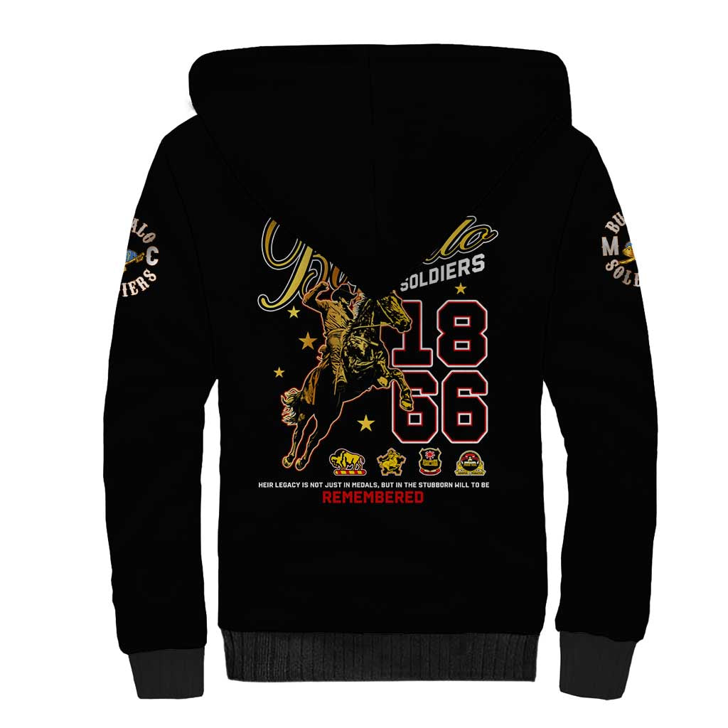 Buffalo Soldiers Sherpa Hoodie 1866-1944 African American Black Heros Legacy - African Pride