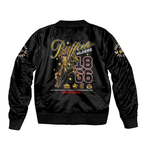 Buffalo Soldiers Sleeve Zip Bomber Jacket 1866-1944 African American Black Heros Legacy - African Pride