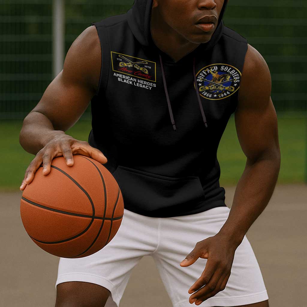 Buffalo Soldiers Sleeveless Hoodie 1866-1944 African American Black Heros Legacy - African Pride