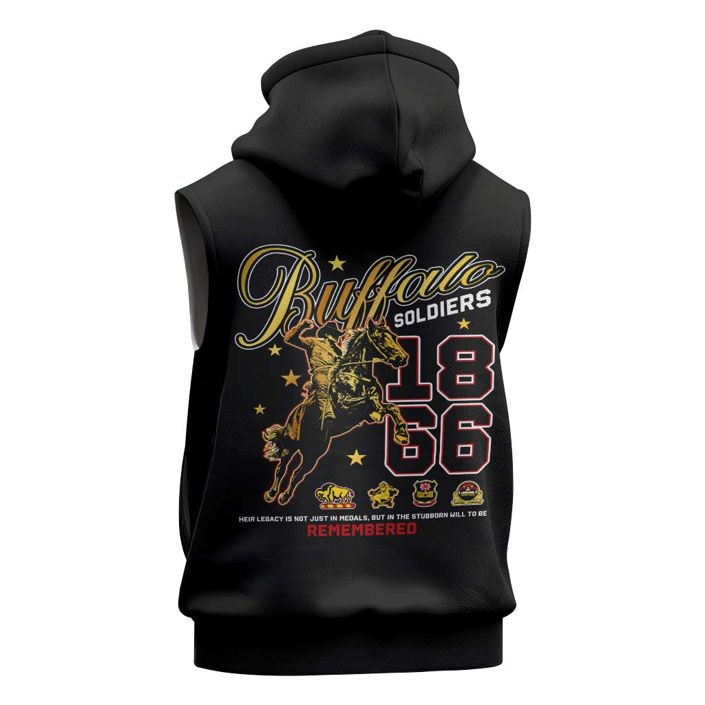 Buffalo Soldiers Sleeveless Zip Hoodie 1866-1944 African American Black Heros Legacy - African Pride