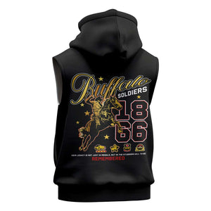 Buffalo Soldiers Sleeveless Zip Hoodie 1866-1944 African American Black Heros Legacy - African Pride