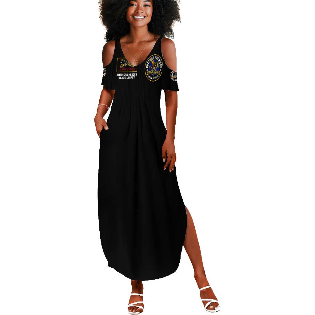 Buffalo Soldiers Summer Maxi Dress 1866-1944 African American Black Heros Legacy - African Pride